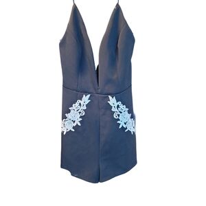 Ark & Co Black Romper with White Details